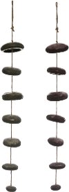 Assorted Black and Brown Stoneware Hanging Sculpture