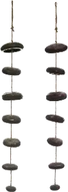 Assorted Black and Brown Stoneware Hanging Sculpture