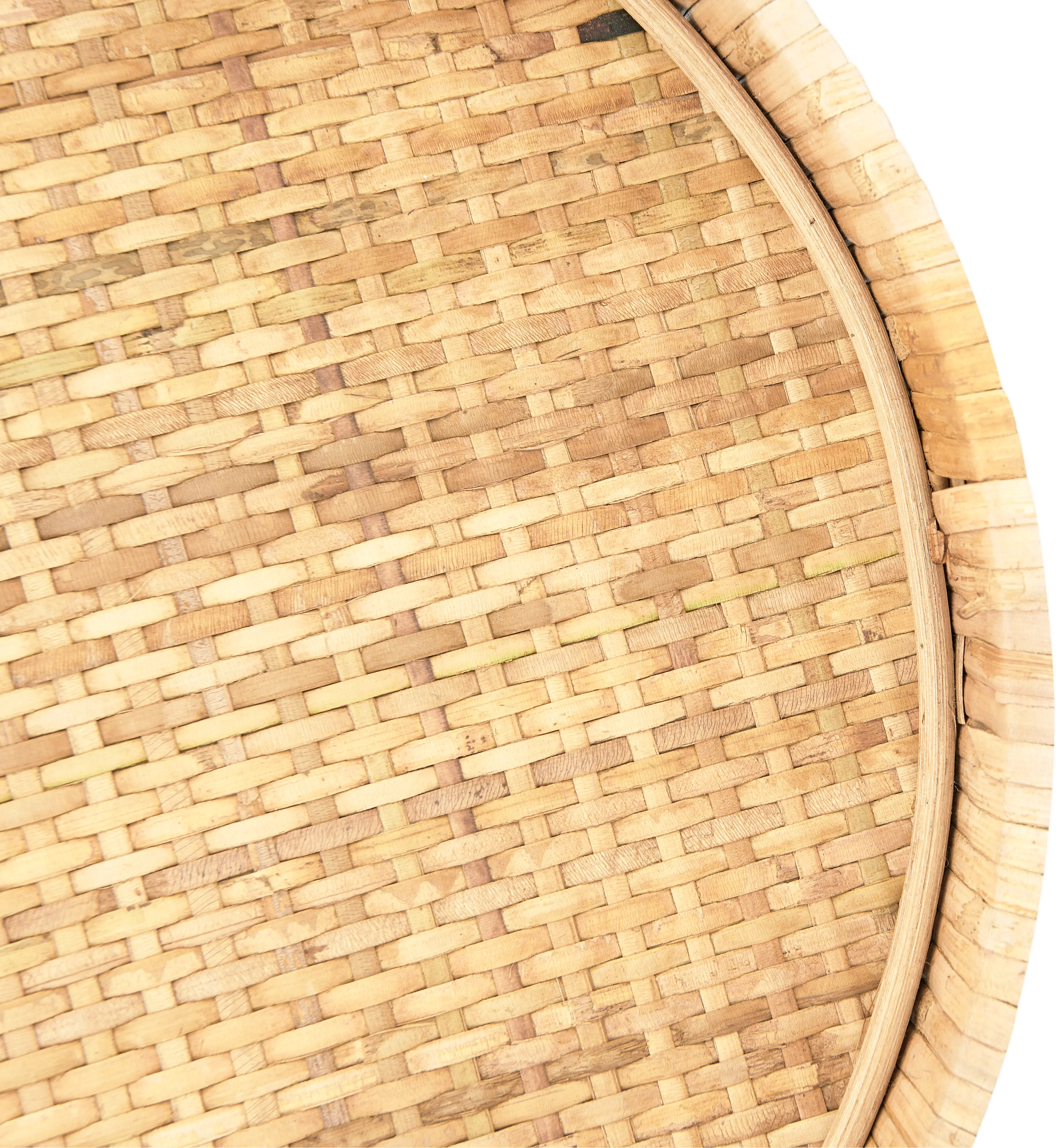 Decorative Woven Rattan Pedestal with Metal Feet-2