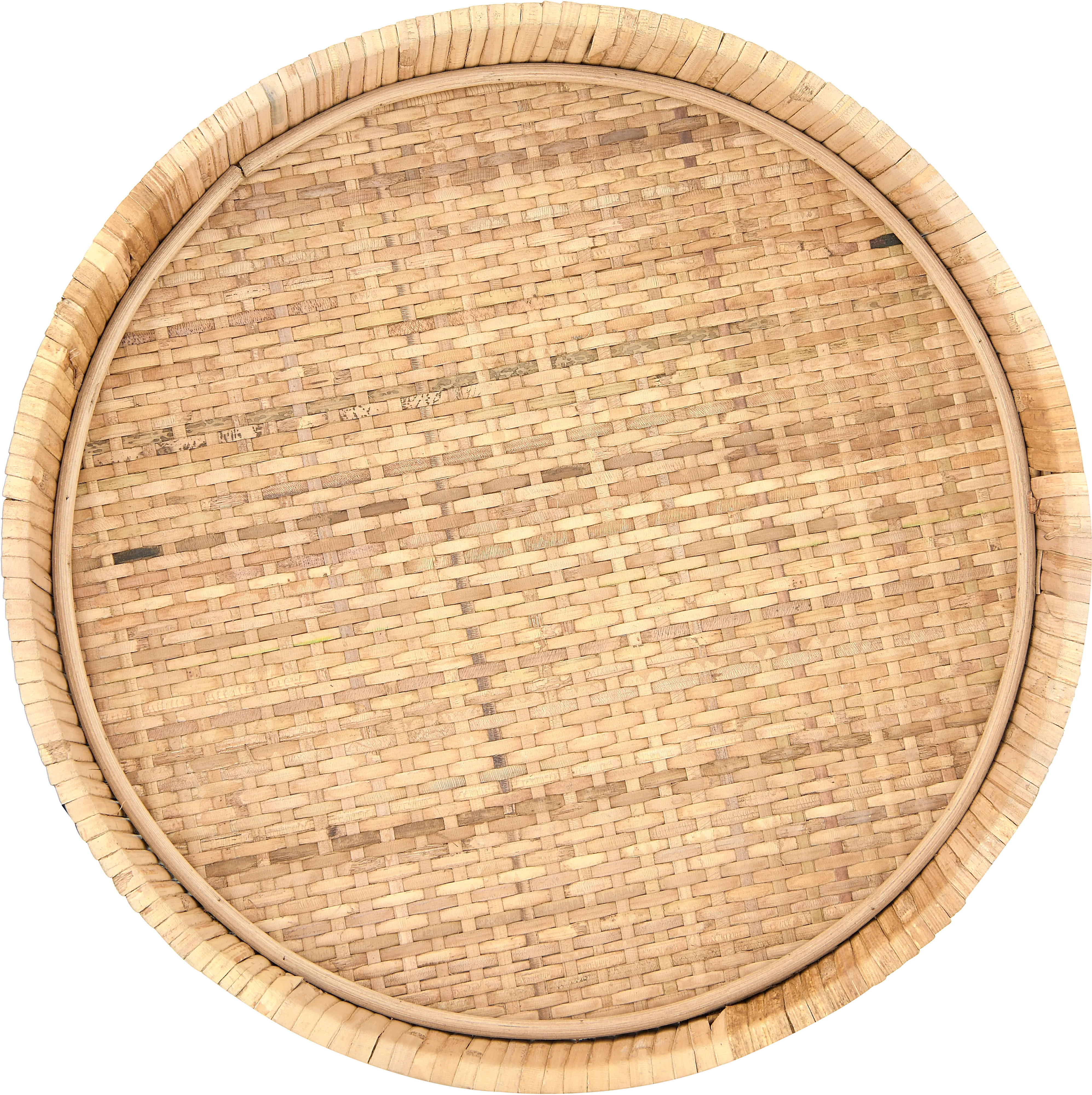 Decorative Woven Rattan Pedestal with Metal Feet-4