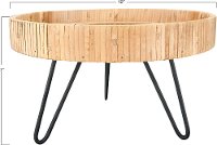 Decorative Woven Rattan Pedestal with Metal Feet-5