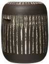 Black Stoneware Side Table/Stool with Reactive Glaze
