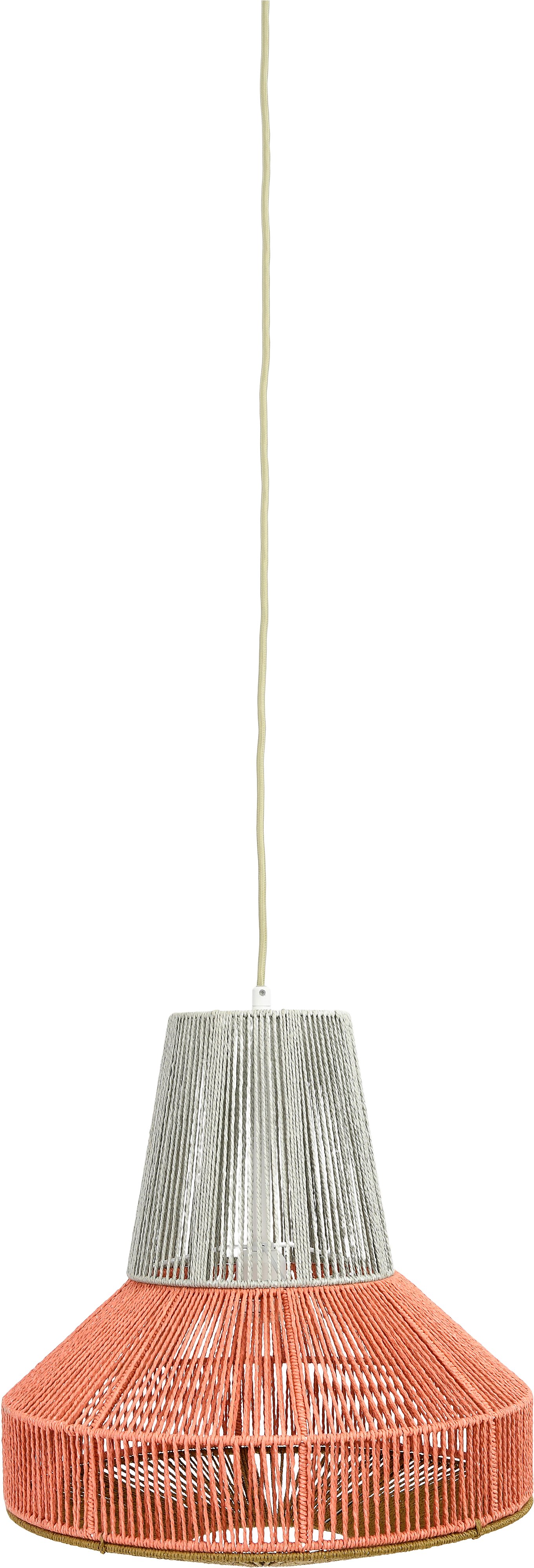 Gray and Salmon Two Tone Cotton String Pendant Lamp-1