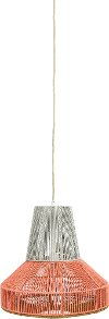 Gray and Salmon Two Tone Cotton String Pendant Lamp