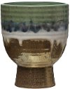 Multi Color Metallic Stoneware Planter with Reactive Glaze