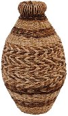 21 Inch Hand Woven Abaca and Sea Grass Floor Vase