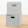 100385 Modern Gray Fabric Storage Baskets (Set of 2) - Storit