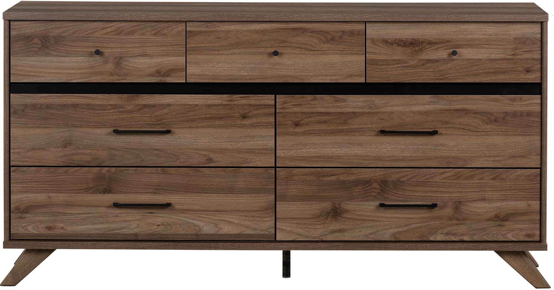 11507 Modern Walnut Brown Dresser - Flam-2