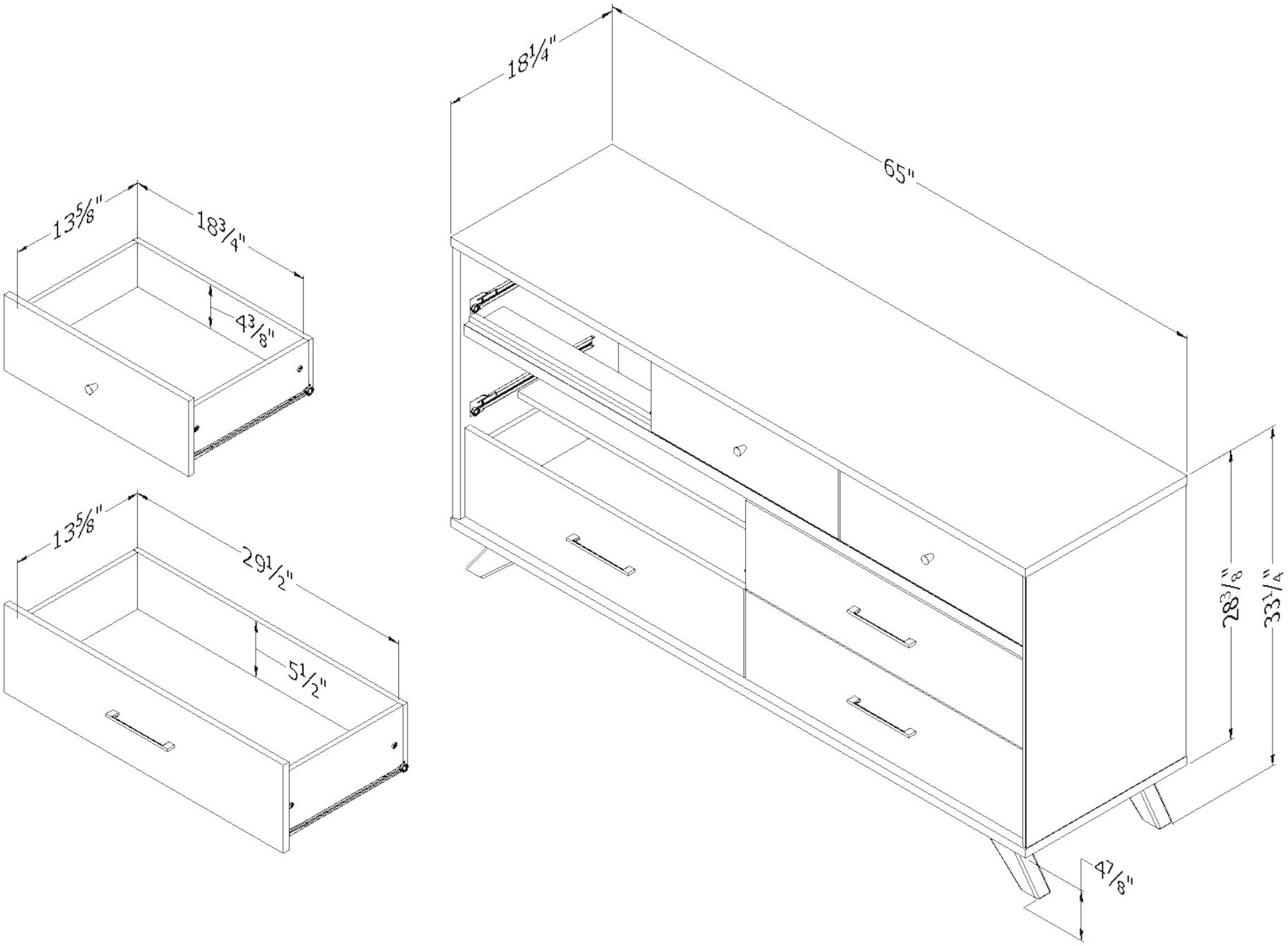 11507 Modern Walnut Brown Dresser - Flam-5
