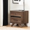 11509 Modern Walnut Brown Nightstand - Flam