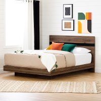 11510 Modern Walnut Brown Queen Platform Bed - Flam