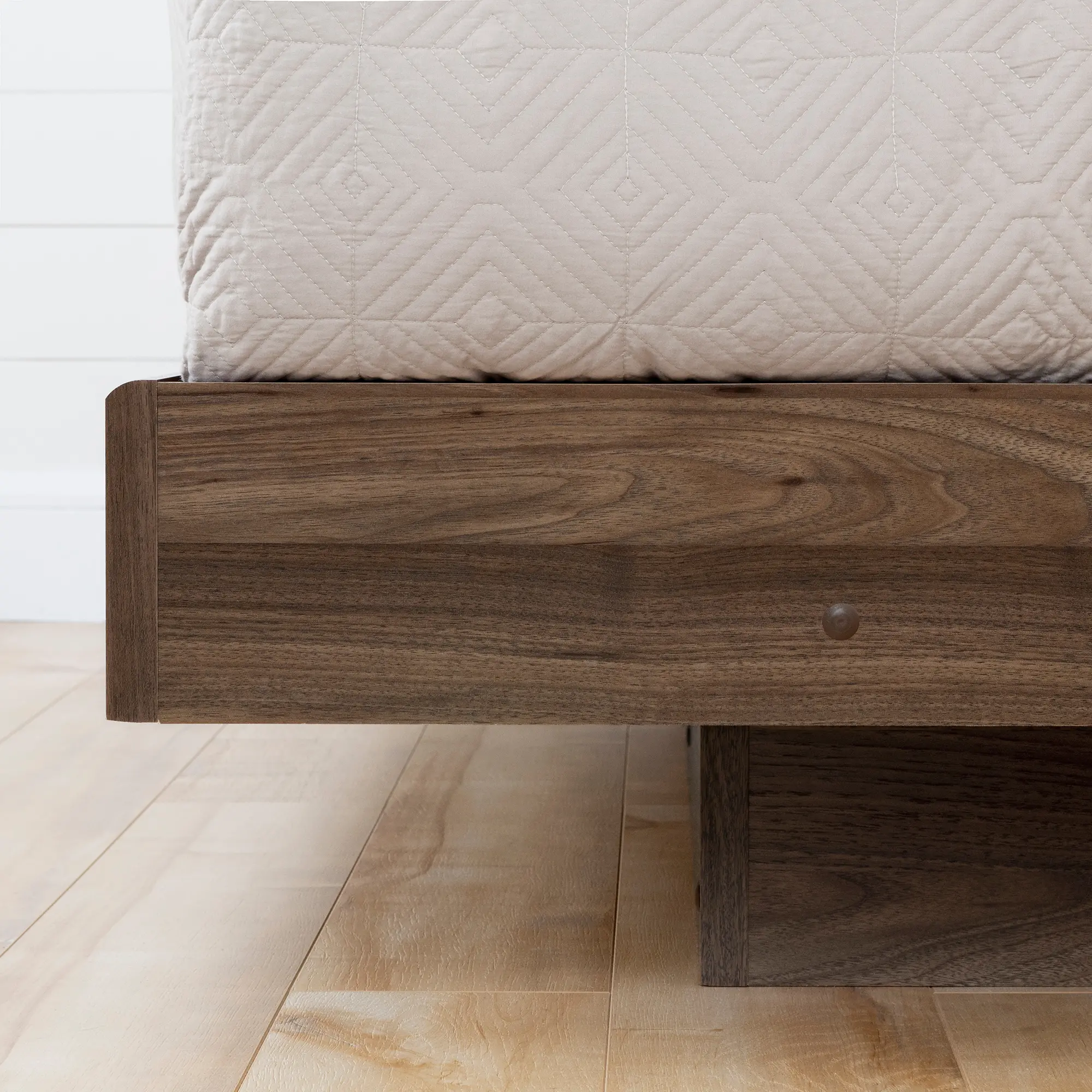 11510 Modern Walnut Brown Queen Platform Bed - Flam-4
