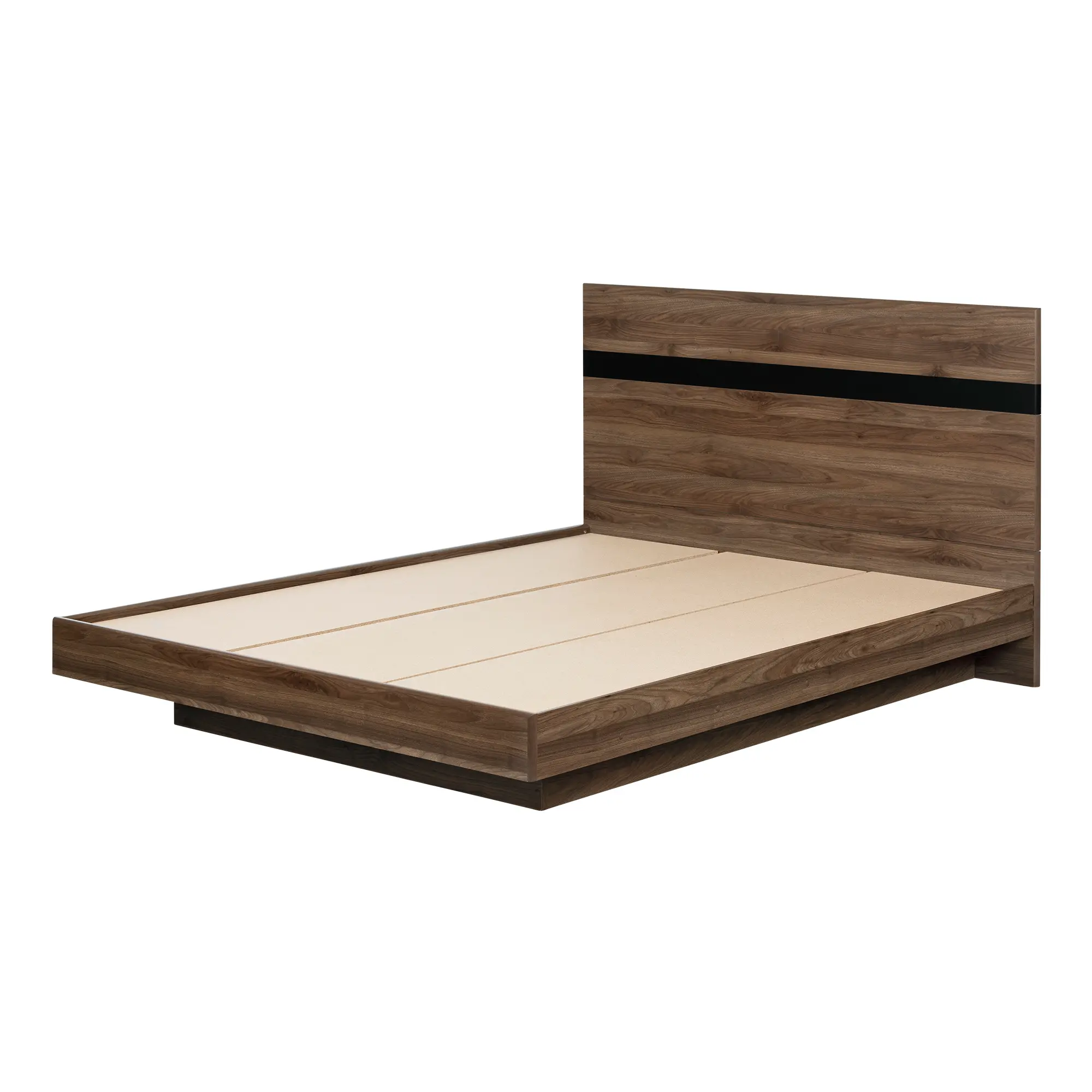 11510 Modern Walnut Brown Queen Platform Bed - Flam-6