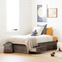 11911 Ulysses Brown Oak Twin 3-Drawer Mates Bed