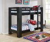Contemporary Black Full-over-Full Bunk Bed - Kai