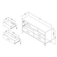 12072 Modern Walnut and Charcoal Dresser - Olvyn-7