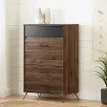 12073 Modern Walnut and Charcoal Chest of Drawers - South Shore