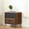 12074 Modern Walnut and Charcoal Nightstand - Olvyn
