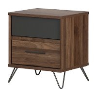12074 Modern Walnut and Charcoal Nightstand - Olvyn-2