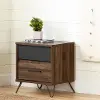 12074 Modern Walnut and Charcoal Nightstand - South Shore
