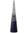24 Inch Blue Shaded Sequin Cone Tree Winter Decoration