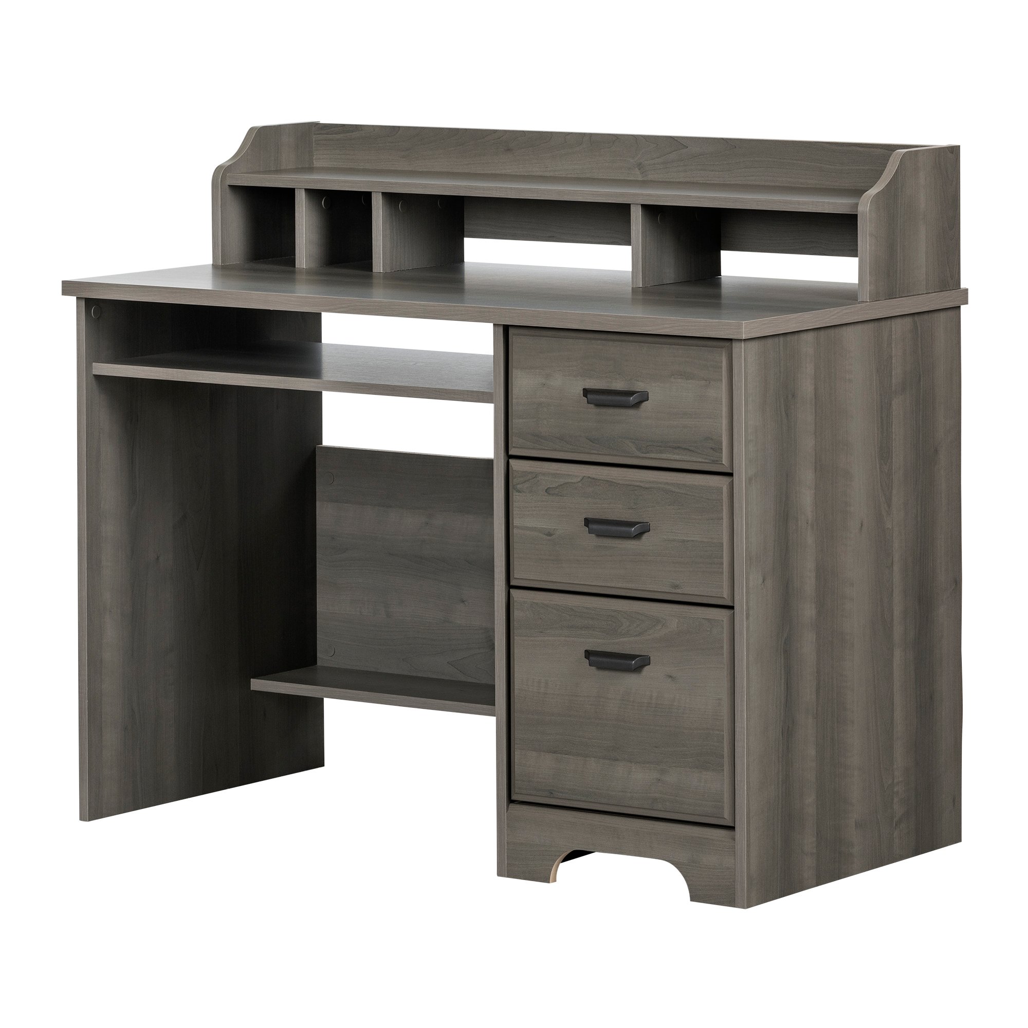 12108 Versa Gray Maple Computer Desk with Hutch-5
