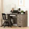 12109 Versa Dark Brown Oak Computer Desk with Hutch - South Shore