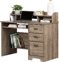 12109 Weathered Oak Computer Desk with Hutch - Versa-4
