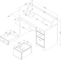 12109 Weathered Oak Computer Desk with Hutch - Versa-8