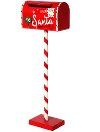 Red and White Metal Santa's Mailbox on Stand