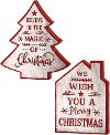 Assorted Red and Silver Tree or House Holiday Sentiment