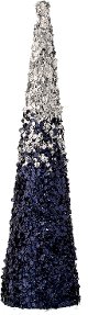 18 Inch Blue and Silver Shaded Sequin Cone Tree