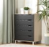12132 Contemporary Charcoal Gray Chest of Drawers - Kanagane