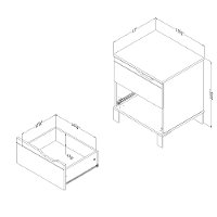 12134 Contemporary Black Nightstand - Kanagane-6