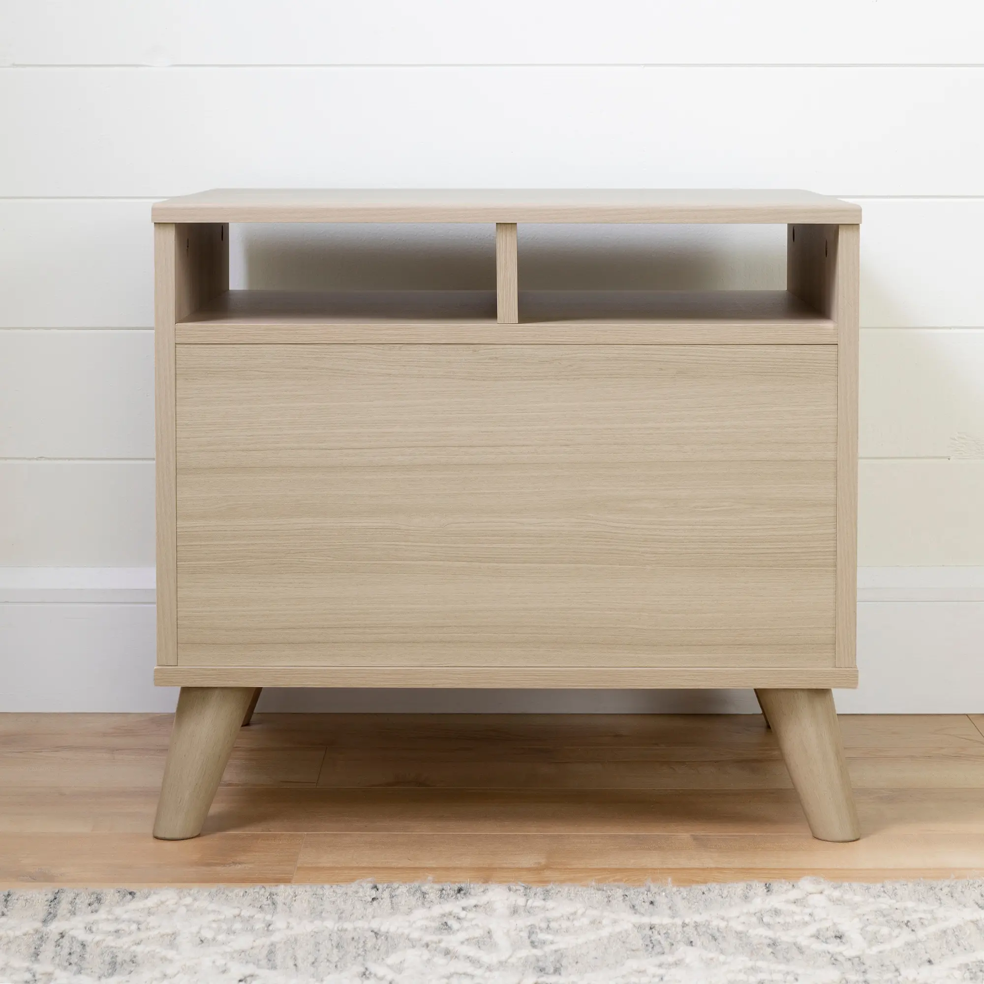 12171 Yodi Modern Soft Elm and White Nightstand-2
