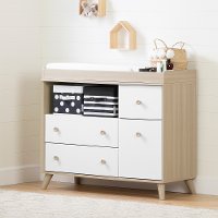 12172 Modern Soft Elm and White Changing Table - Yodi