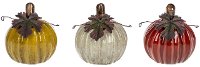 Assorted Ceramic Pumpkin with Iron Leaf-3