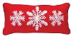 Red and White Snowflake Rectangular Throw Pillow