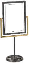 Black and Gold Vertical Picture Frame on Stand