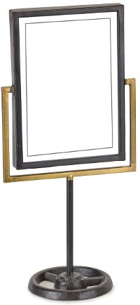 Black and Gold Vertical Picture Frame on Stand