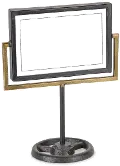 Black and Gold Horizontal Picture Frame on Stand