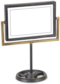 Black and Gold Horizontal Picture Frame on Stand