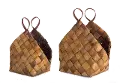21 Inch Brown Woven Meta-Sequoia Basket with Handles