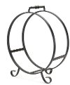 Round Black Firewood Frame on Feet with Handle