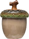 Acorn Lidded Jar with Reactive Glaze Fall Decoration