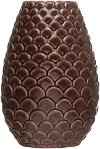 7 Inch Plum Embossed Stoneware Vase with Crackle Glaze