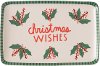 Cream, Red and Green Christmas Wishes Stoneware Platter