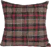 Red, Green and Tan Plaid Brushed Cotton Throw Pillow