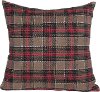 Red, Green and Tan Plaid Brushed Cotton Throw Pillow