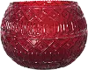 Red Pressed Glass Votive Holder Vase